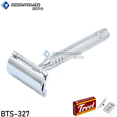Men's Safety Handheld Manual Shaver + Double Edge Safety Razor Blades BTS-327