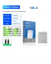 ORICO 2000MB/s Mini Magnetic External SSD for iPhone 15/16 Pro Max – 4K ProRes