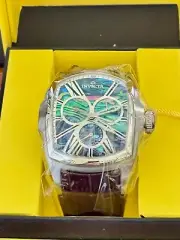 Invicta Lupah Men's Watch w/ Abalone Dial 46.8mm. Brown Leather Strap