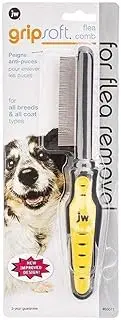 JW Gripsoft 65017 Flea Comb, Grey/Yellow, 10.8 x 0.8 x 4 inches; 0.8 Ounces