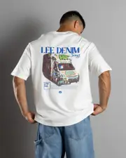 [Lee] Lee Men's Abandon Baggy T-Shirt in Vintage White Size Small S Vintage White