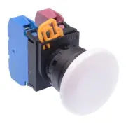 IDEC White 22mm Mushroom Momentary Push Button Switch 1NO-1NC IP65 YW1B-M4E11W