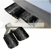 Dual Tip Forged Carbon Fiber Silver Chrome Stainless Steel Tip Exhaust End Tips Muffler Tips(Inlet 57mm-OUT 101MM)
