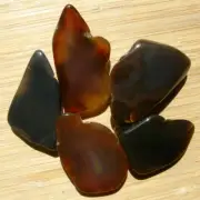 5 Mini Geode Slices Cut Polished Agate Display Stones Natural Gray Brown Crystal