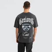 [Nena and Pasadena AFL] Geelong Cats AFL Vintage Goth Tee Pigment Asphalt