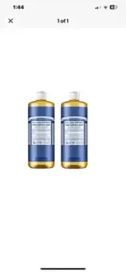 Dr. Bronner's Pure Castile Liquid Soap 32oz - Peppermint 2 pack (64 Oz)