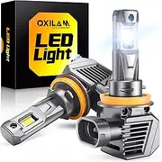 OXILAM H11 Light Bulb, 30000LM 800% Super Bright H8 H9 Fog Light 6500K White Low Beam Replacement Non-Polarity Plug and Play H11 Fog light bulbs, Pack of 2