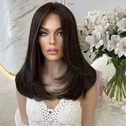 Remy Human Hair 5x5 Closure 13x4 Lace Front Wig Layered Haircut Brazilian Hair Straight Auburn Wig 130% 150% Density with Baby Hair Natural Hairline 100% Virgi