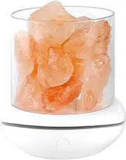 Aromatherapy Salt Lamp, Led Crystal Desk Light, USB Table Lamp, Air Purifier, Lava Atmosphere Lamp, Flame Bedside Lamp, Colorful Night Light for Bedroom Living Room（Color: White）