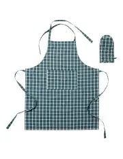 [Madras Link] Walsh Check Apron Glove Set in Blue