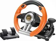 PC Racing Wheel, PXN V3II 180 Degree Universal Usb Car Sim Race Steering Wheel with Pedals for PS3, PS4, Xbox One,Xbox Series X/S,Switch (Orange)