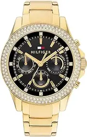 [Tommy Hilfiger] Haven IP Thin Gold Steel Dial Women's Watch, Black