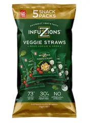2 x Infuzions Veggie Straws Sour Cream & Herb 5 Pack 75g