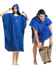 Hooded Microfiber Surf Poncho Robe Beach Bath Wetsuit Changing Towel Medium