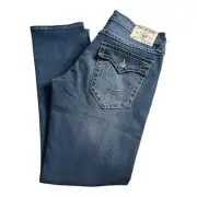 True Religion Men's Geno Relaxed Slim Jeans Tag Size Wide 34 Measured 34x32