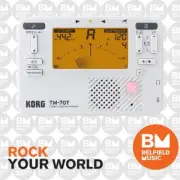 Korg TM70TC Combo Tuner Metronome White TM-70T w/ Contact Microphone - BM