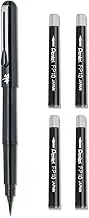 Pentel Pocket Brush Pen Black Ink With 4 Ink Cartridge Refills (GFKP3-A)