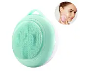 Face Brush, Electric Facial Cleansing Brush, Waterproof Facial Cleansing Device for Deep Cleansing, Silicone Facial Cleanser Cleaning Brush - Green