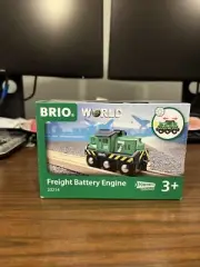 BRIO World 33214 - Freight Battery Engine - 1 Piece Wooden Toy Train Set for
