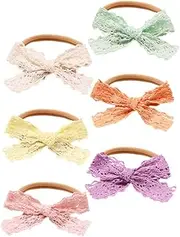 HAPINARY 6pcs Girl Candy Color Bow Headband Cutetito Bow Headband Bow Headbands for Lace Headband Bow Headbands Headband for Girl Headband for Girl Nylon