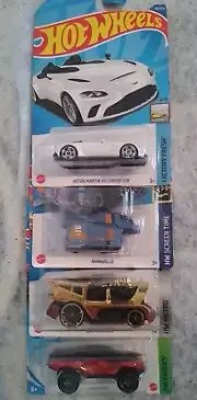 (4) 2022 Hot Wheels Aston Martin V12 Speedster/Armadillo/Geoterra/Loco Motorin'