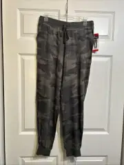 NWT SPLENDID Rayon Green Camo Drawstring Jogger Pants w/pockets Size M Medium