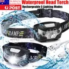 LED Head Torch Headlight Lamp CE Camping Induction Headlamp USB Rechargeable