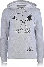 [Peanuts] Ladies Snoopy Fashion Hoodie - Ladies Classic Snoopy Fleece Sweatshirt Foil Sweatshirt
