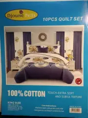 New 10 Pcs Quilt Set Bedding king size 100%cotton touch -extra Soft