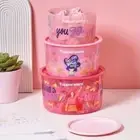 NEW Tupperware Girl Power Storage Pantry Containers Cannisters - Set of 3 Pink