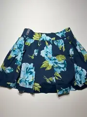 Abercrombie & Fitch Skirt Womens Large NWT Blue Floral Patterned Pull On Pleated