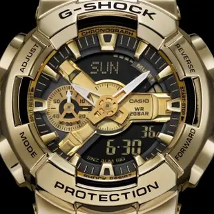 【CASIO 卡西歐】G-SHOCK 全金屬外殼 黑金 GM-110G-1A9_48.8mm