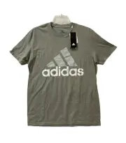 Adidas T- Shirt Men's Medium Gray Logo Climalite The Go To Performance Tee NEW