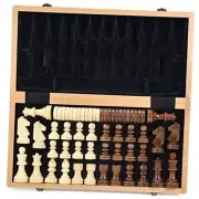 15 Inches Wooden Chess & Checkers Set with B-Chess&Checkers-Weighted Pieces