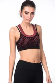 Jerf Womens Trinity Red Melange Seamless Sports Bra