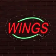 NEW "WINGS" w/BORDER OVAL 28x16x1 INCH LED FLEX WINDOW/WALL INDOOR SIGN 34318