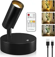 Kimjo Spot Lights Indoor, Wireless LED Spotlight, Uplighting Indoor with Remote and Dimmable, Accent Lighting for Plants, Picture, Battery Operated Wall Light