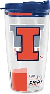 Rico Industries NCAA Illinois Fighting Illini 16 oz Double Walled Insulated Tritan Classic Tumbler Cup Keeps Drinks Cold & Hot, USA Made
