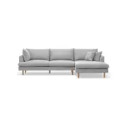 Byron Dove Grey Modular Sofa with Right Chaise Lounge