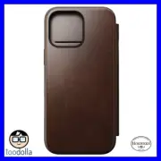 NOMAD Modern Leather Folio Case, Horween Leather, Apple iPhone 16 Pro Max, Brown