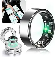 Lozltx Smart Ring 2025【JZ5.0 Chip & 0% Measurement Error SGS Certified】【Military Tested Titanium Design & IP68】 Smart Ring for Women Men Sleeping 22 Language Heart Rate SpO2, IP68 Silver #10