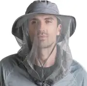 Peicees Mosquito Head Net Hat, Fishing Hat Safari Hat Sun Bucket Hat Adventur...