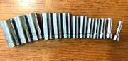 New Snap-on™ 3/8" drive 1/4" thru 1" 6-point Deep Socket Set 213SFSY
