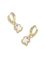 Kendra Scott Mother Of Pearl Ghost Charm Huggie Hoop Earrings