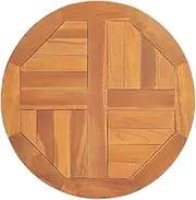 'vidaXL Solid Teak Wood Table Top - Round, 50cm Diameter, 2.5cm Thick, Fine Sanded and Kiln Dried, Ideal Garden Furniture Top