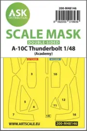 ASK 1/48 A-10C Thunderbolt Double-sided Express fit Masking for Academy kits