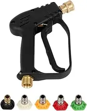 SCITOO Pressure Washer Gun,MAX 4000 PSI with 1/4" Swivel Quick Connect,M22-14mm,5 nozzles Replacement For Most Power Washer,7 GPM