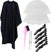 Hair Coloring Hat Set 11pcs Silicone Highlighting Kit Brush Hooks and Clips for Salon Home