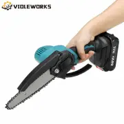 VIOLEWORKS 6 Inch 88VF Electric Chain Saw Rechargable Chainsaws One-handed Lithoum Battery Wood Cutter With 0/1/2 Batter
