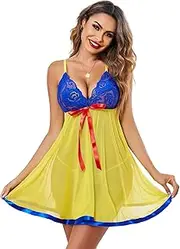 [Avidlove] Women's Lingerie Lace Babydoll Sleepwear Lace Splicing Chemises